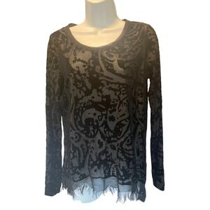 Womens Dark Romance Sheer Burnout Velvet Whimsigoth Top Size M Grunge Emo Witchy